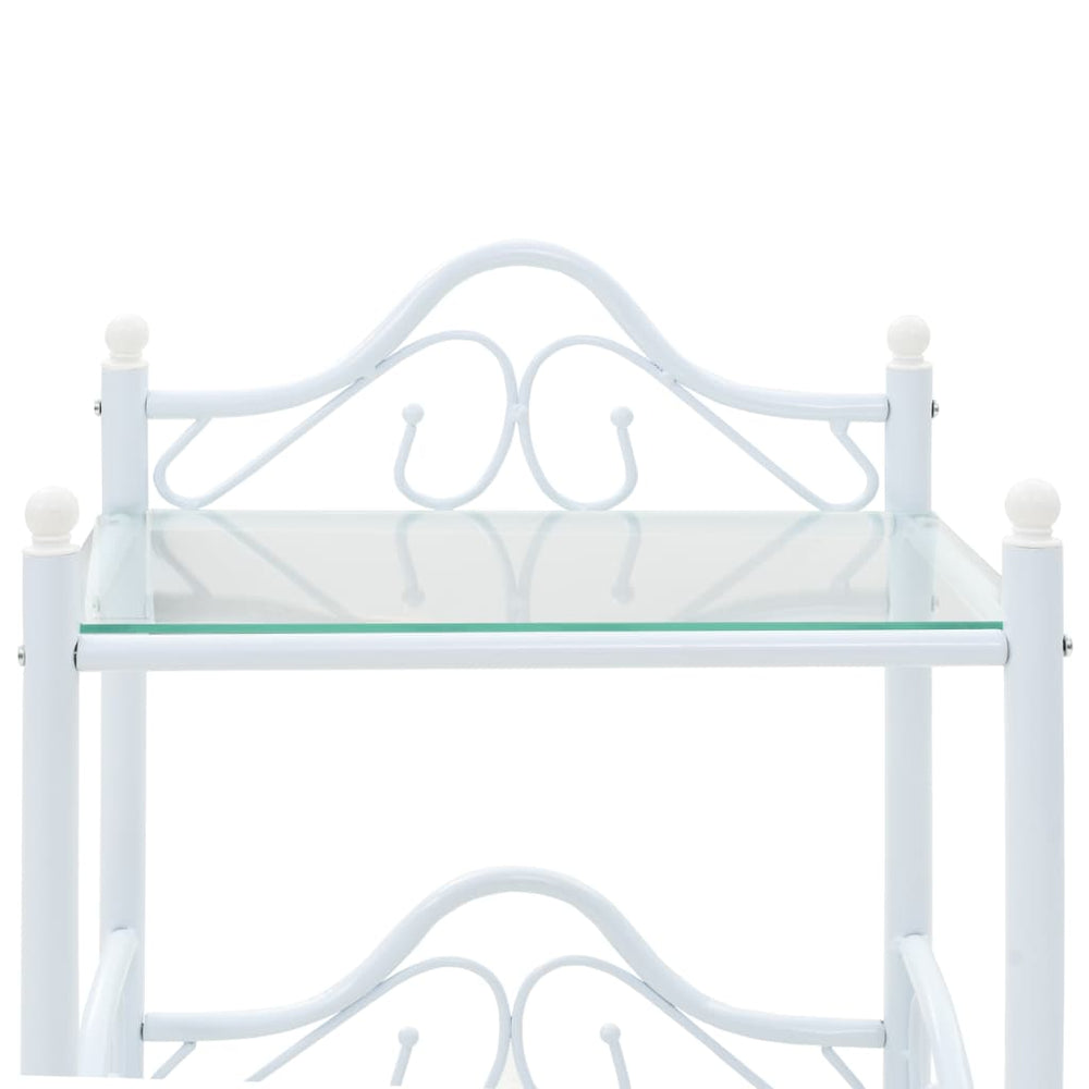 Nachtkastjes 45x30,5x60 cm staal en gehard glas wit 2 st MeubelReus