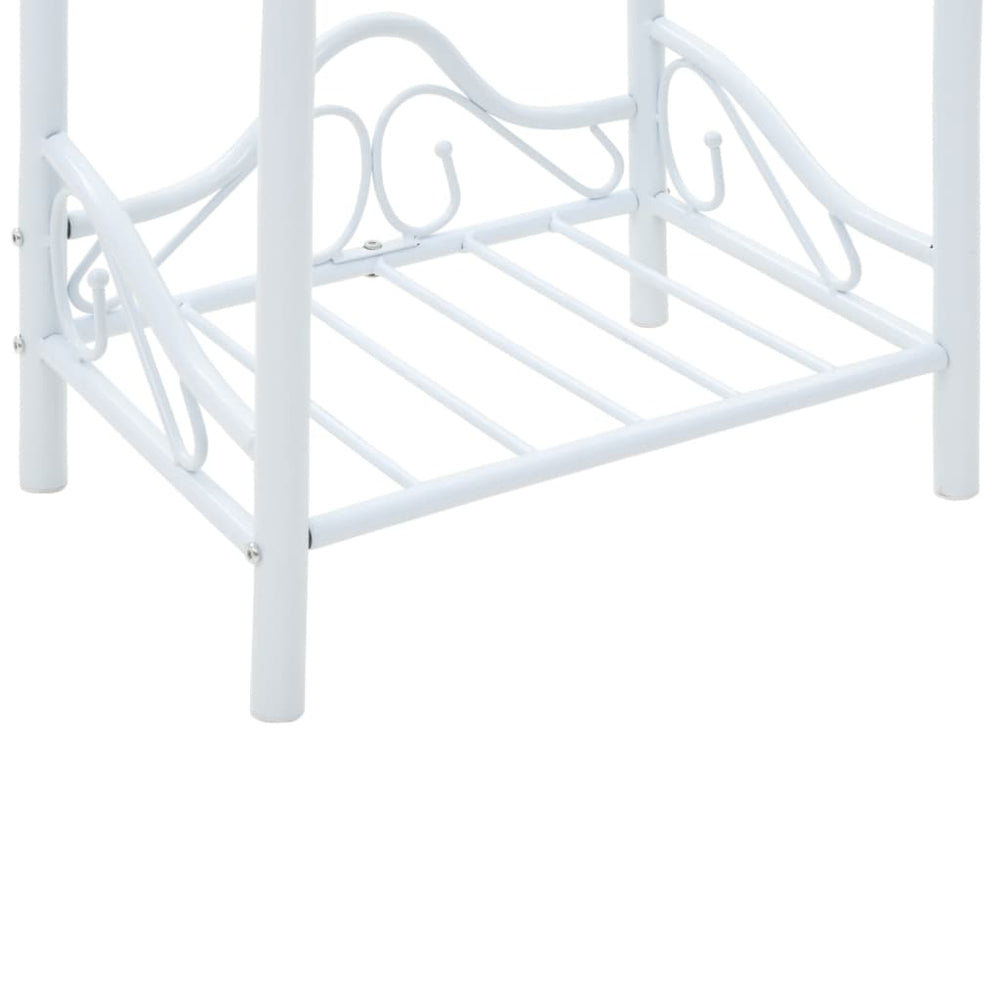 Nachtkastjes 45x30,5x60 cm staal en gehard glas wit 2 st MeubelReus