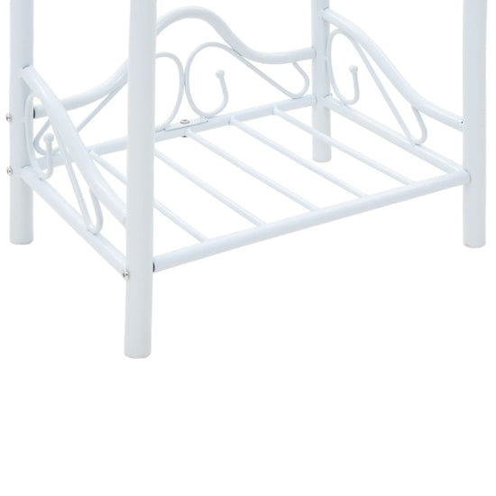 Nachtkastjes 45x30,5x60 cm staal en gehard glas wit 2 st MeubelReus