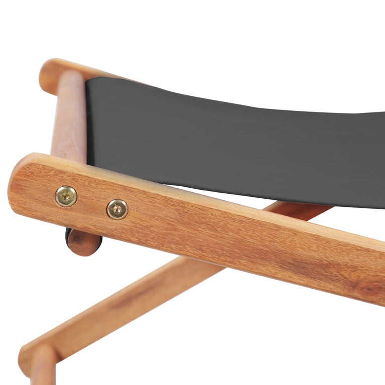 Strandstoel inklapbaar stof en houten frame grijs MeubelReus