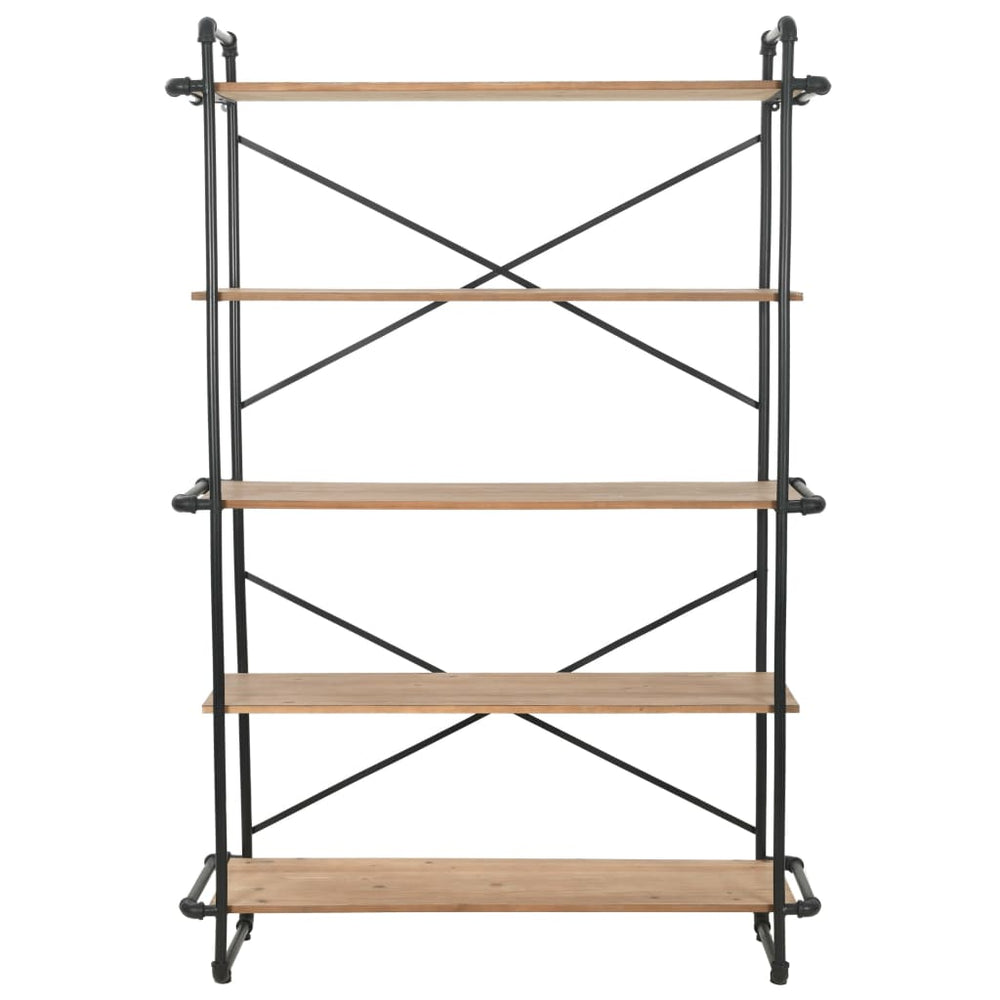 Boekenkast 120x42x180 cm massief vurenhout en staal MeubelReus