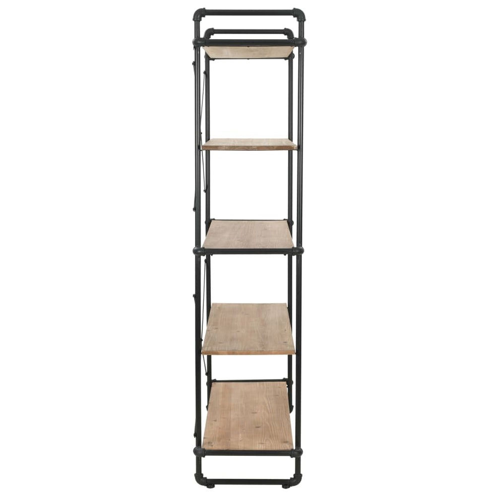Boekenkast 120x42x180 cm massief vurenhout en staal MeubelReus