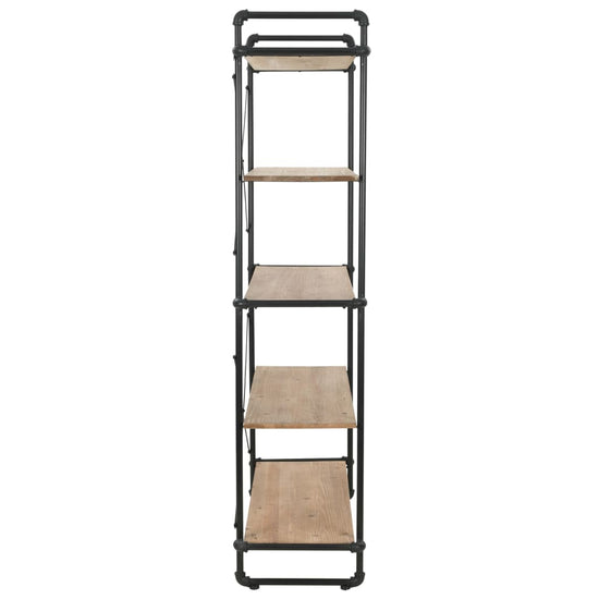 Boekenkast 120x42x180 cm massief vurenhout en staal MeubelReus
