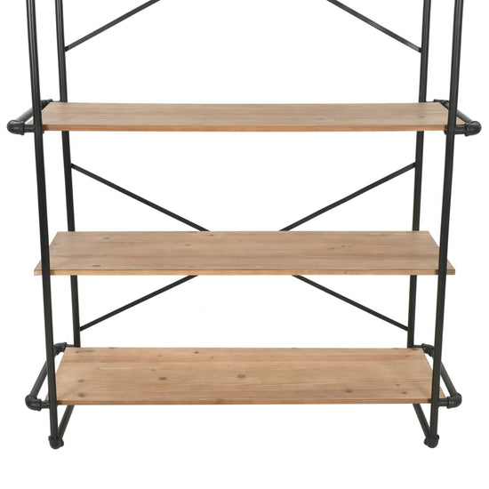 Boekenkast 120x42x180 cm massief vurenhout en staal MeubelReus