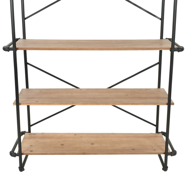Boekenkast 120x42x180 cm massief vurenhout en staal MeubelReus