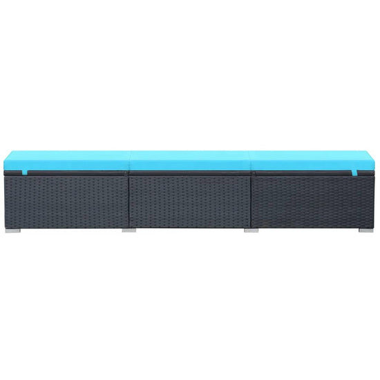 Ligbed met kussen poly rattan zwart MeubelReus