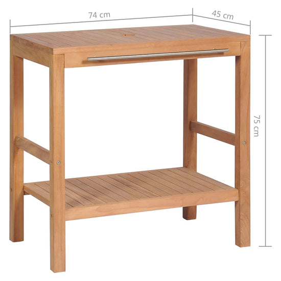 Badkamer wastafelkast 74x45x75 cm massief teakhout MeubelReus