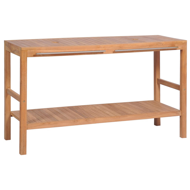 Badkamer wastafelkast 132x45x75 cm massief teakhout MeubelReus