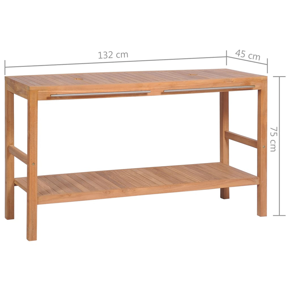 Badkamer wastafelkast 132x45x75 cm massief teakhout MeubelReus
