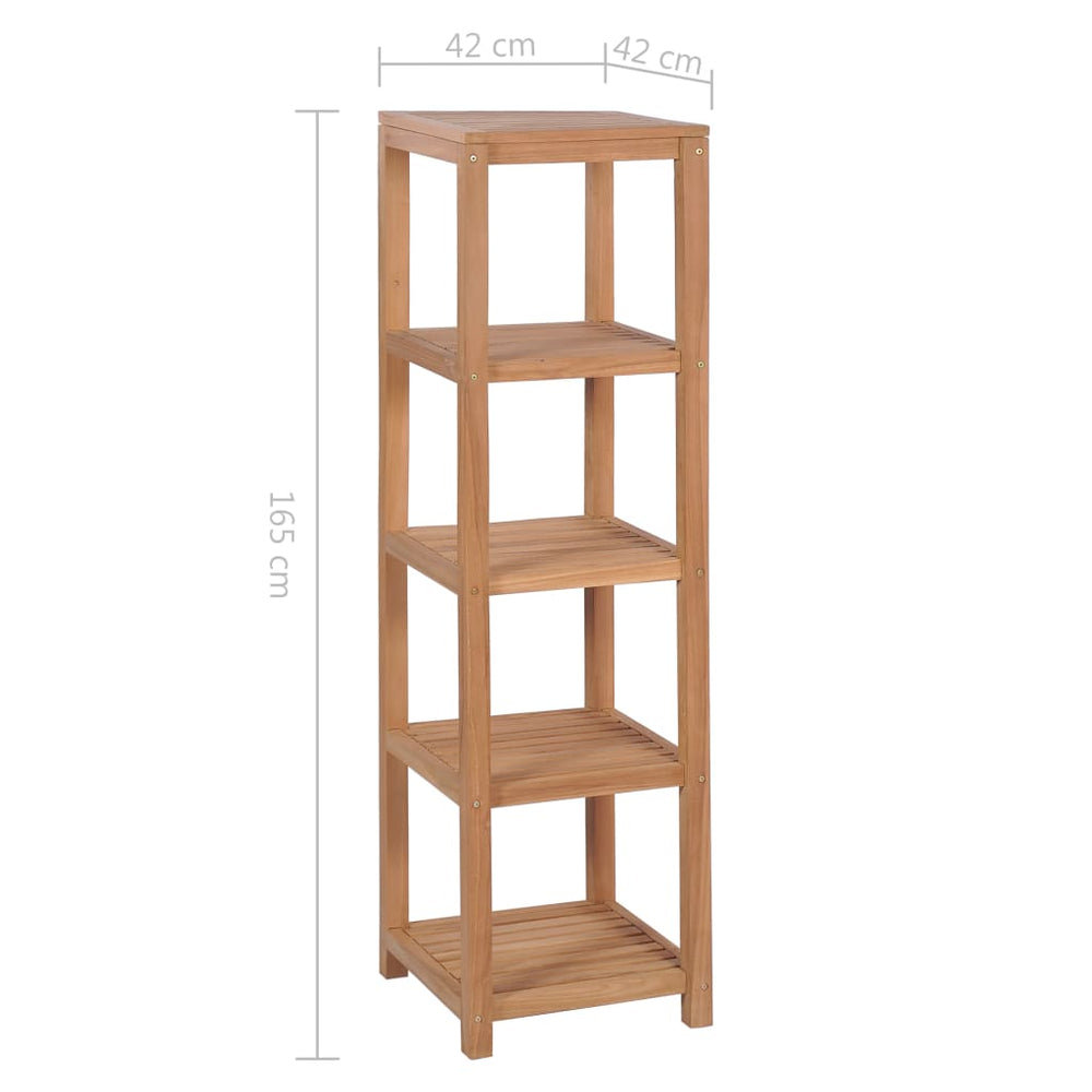 Badkamer opbergrek 4-laags 42x42x165 cm massief teakhout MeubelReus