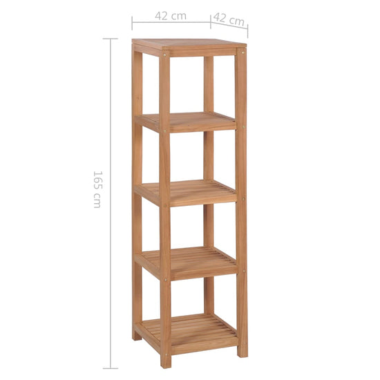 Badkamer opbergrek 4-laags 42x42x165 cm massief teakhout MeubelReus