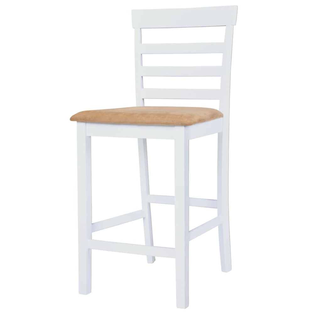 Bartafel- en barstoelenset massief hout bruin en wit 5-delig MeubelReus