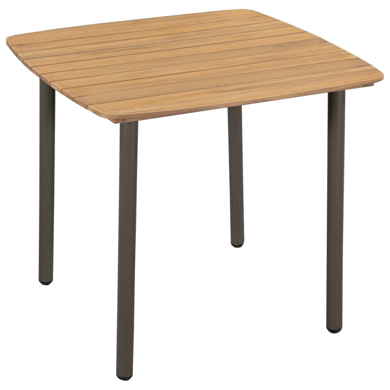 Tuintafel 80x80x72 cm massief acaciahout en staal MeubelReus