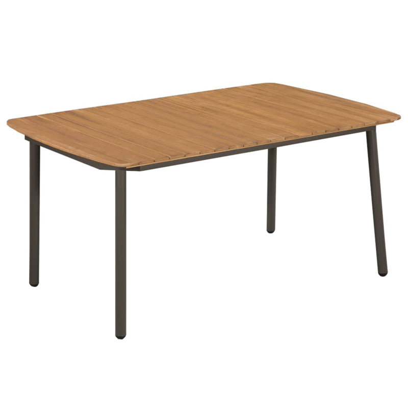 Tuintafel 150x90x72 cm massief acaciahout en staal MeubelReus
