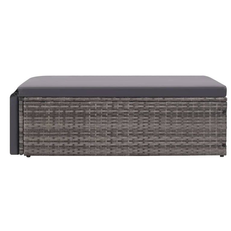 2-delige Loungeset met kussens poly rattan grijs MeubelReus