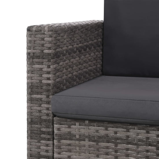 2-delige Loungeset met kussens poly rattan grijs MeubelReus