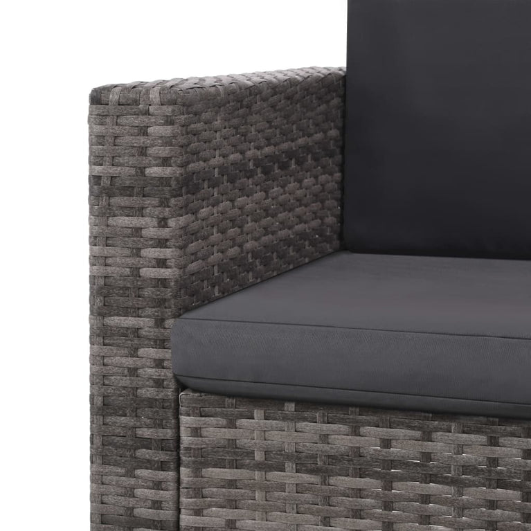 2-delige Loungeset met kussens poly rattan grijs MeubelReus