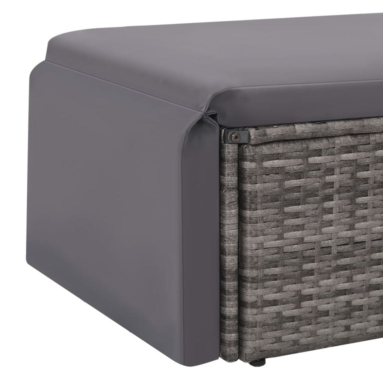2-delige Loungeset met kussens poly rattan grijs MeubelReus
