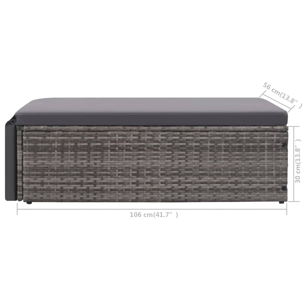2-delige Loungeset met kussens poly rattan grijs MeubelReus