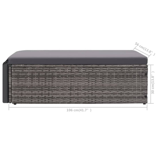 2-delige Loungeset met kussens poly rattan grijs MeubelReus