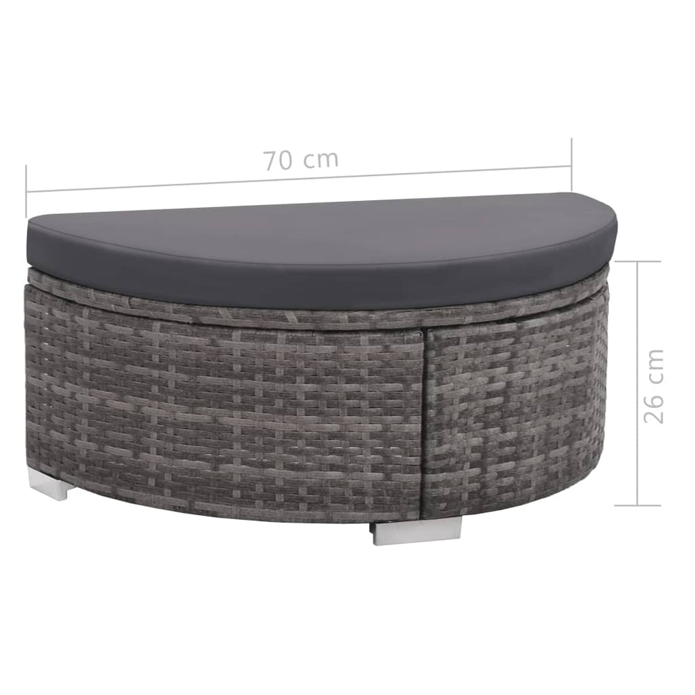 8-delige Loungeset met kussens poly rattan grijs MeubelReus