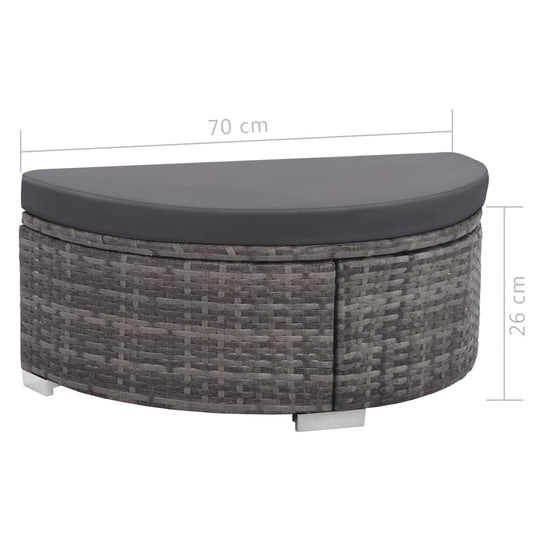 8-delige Loungeset met kussens poly rattan grijs MeubelReus