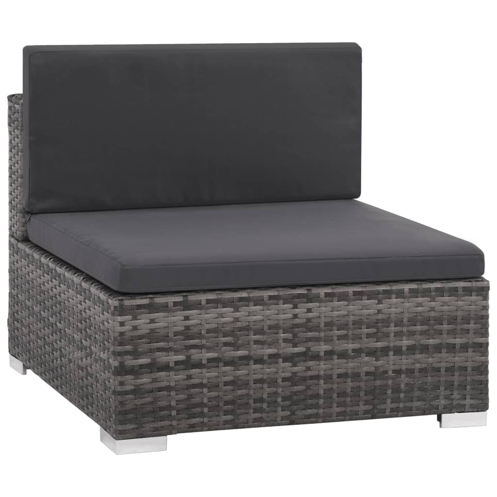 6-delige Loungeset met kussens poly rattan grijs MeubelReus