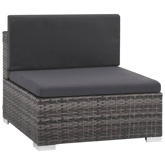 6-delige Loungeset met kussens poly rattan grijs MeubelReus