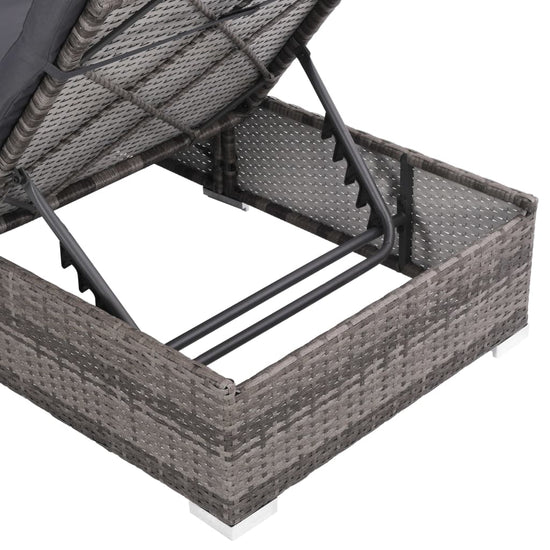 3-delige Loungeset met kussens poly rattan grijs MeubelReus