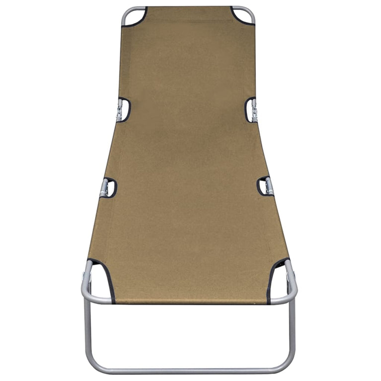 Ligbed inklapbaar met verstelbare rugleuning taupe