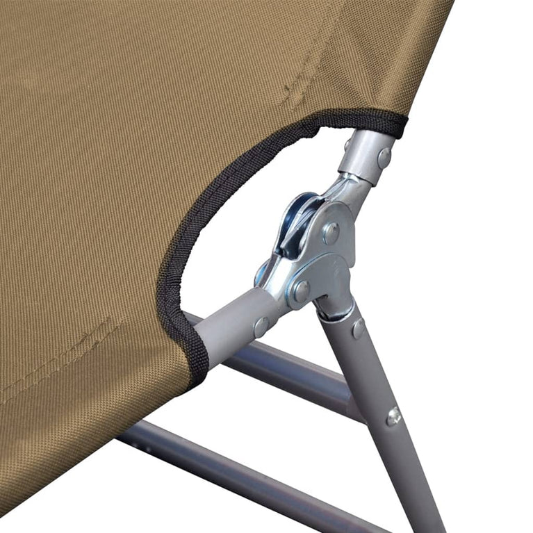 Ligbed inklapbaar met verstelbare rugleuning taupe