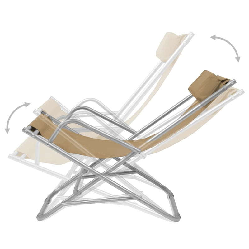 Terrasstoelen verstelbaar 2 st staal taupe MeubelReus