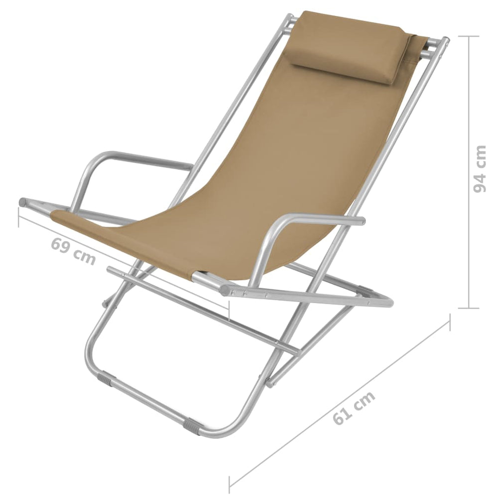 Terrasstoelen verstelbaar 2 st staal taupe MeubelReus