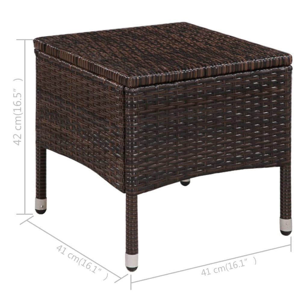 3-delige Bistroset poly rattan bruin MeubelReus