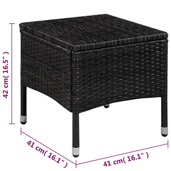 3-delige Bistroset poly rattan zwart MeubelReus