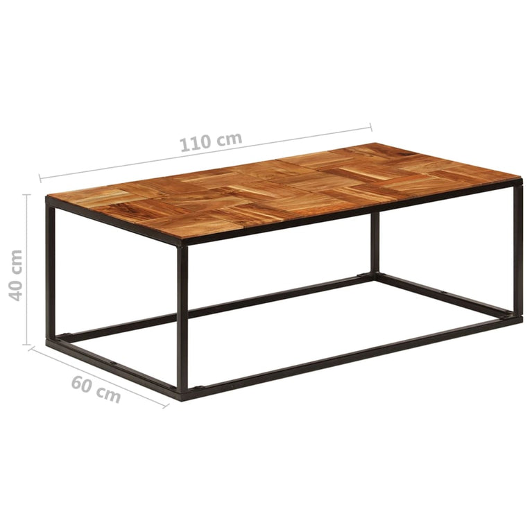 Salontafel 110x60x40 cm massief acaciahout en staal MeubelReus