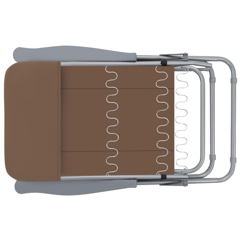 Tuinstoelen met kussen inklapbaar 2 st bruin MeubelReus