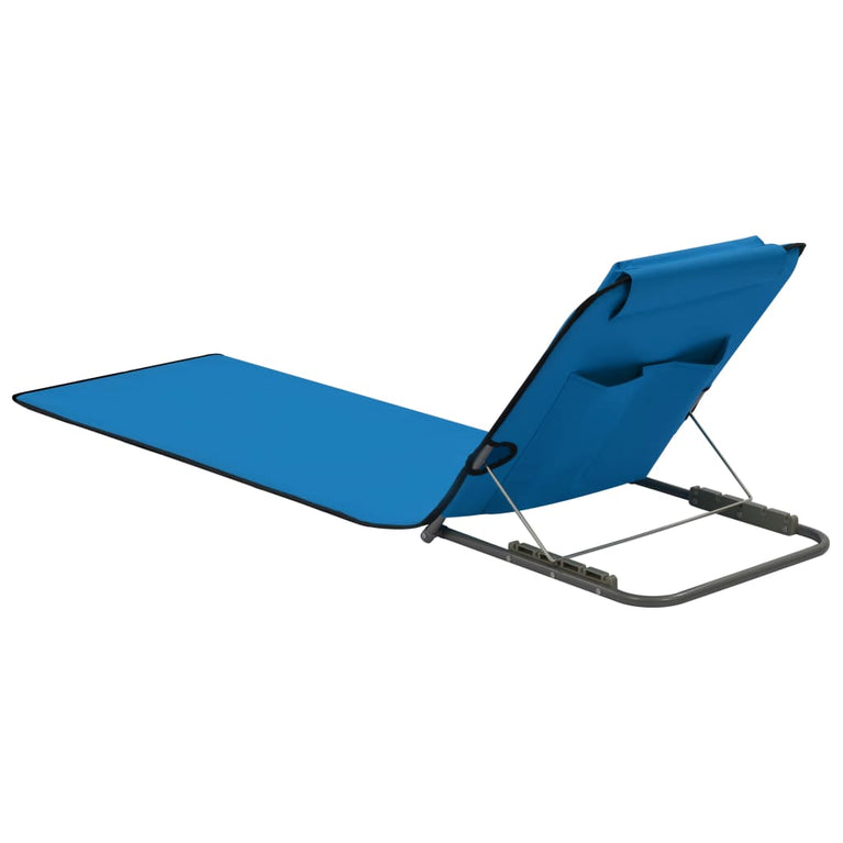 Strandmatten inklapbaar 2 st staal en stof blauw MeubelReus