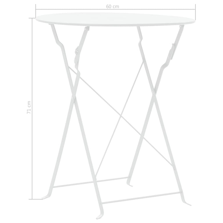 3-delige Bistroset staal wit MeubelReus