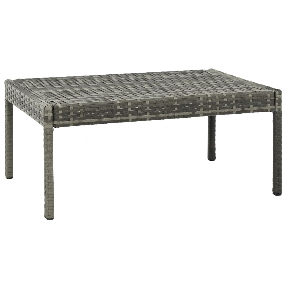 3-delige Loungeset met kussens poly rattan grijs MeubelReus