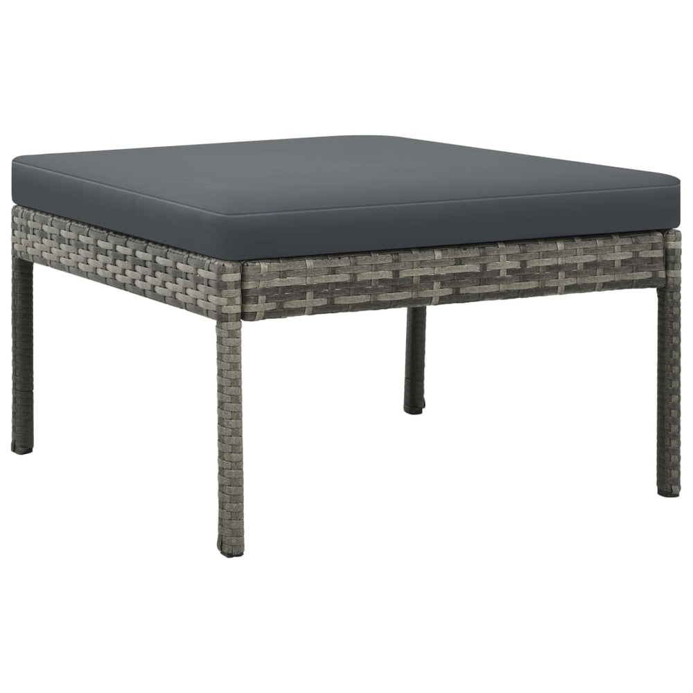 3-delige Loungeset met kussens poly rattan grijs MeubelReus