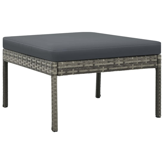 3-delige Loungeset met kussens poly rattan grijs MeubelReus