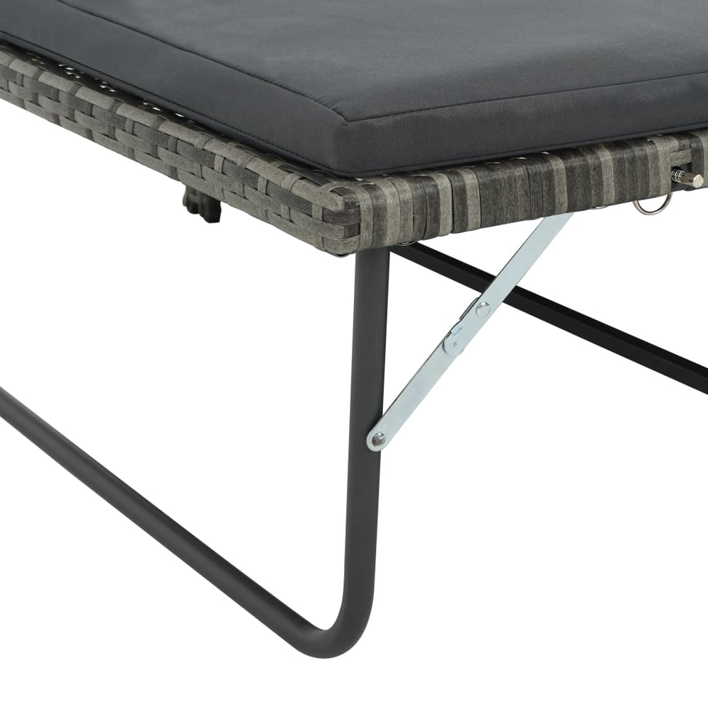 2-delige Loungeset met kussens poly rattan grijs MeubelReus