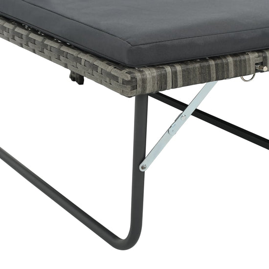 2-delige Loungeset met kussens poly rattan grijs MeubelReus