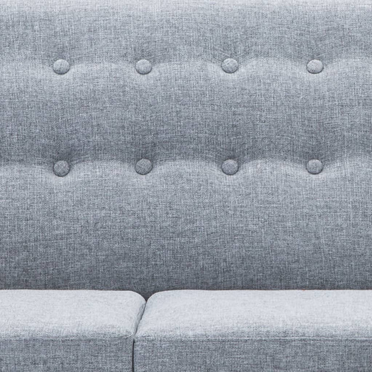 Bank L-vormig 171,5x138x81,5 cm stoffen bekleding lichtgrijs