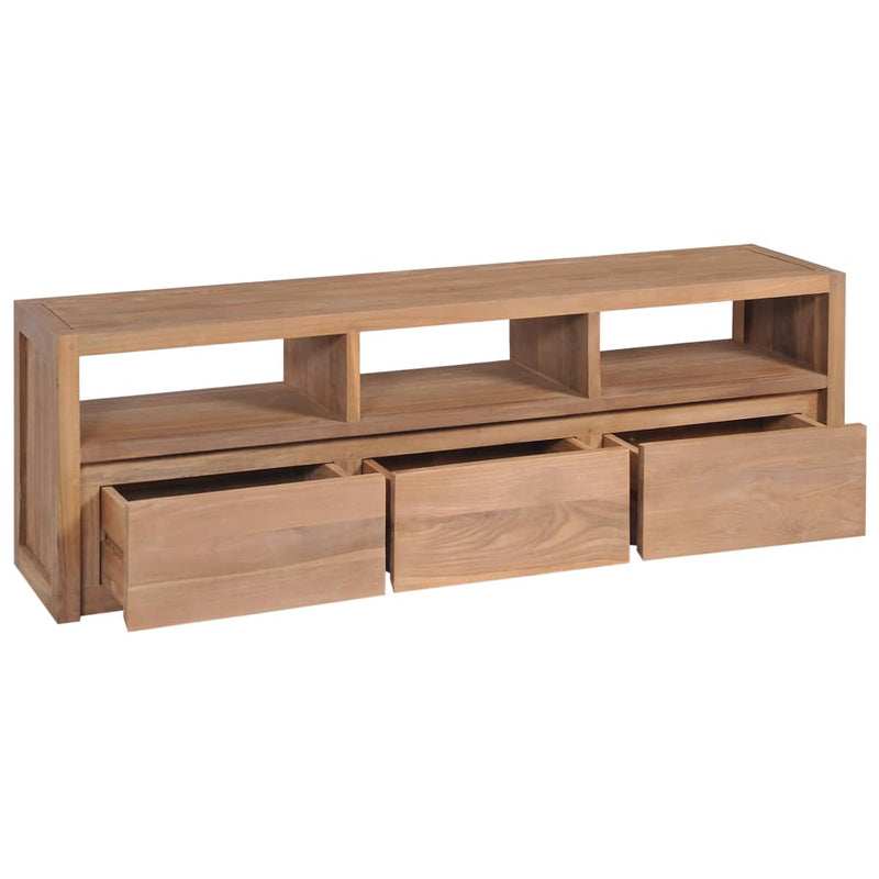 Tv-meubel 120x30x40 cm teakhout met natuurlijke afwerking MeubelReus