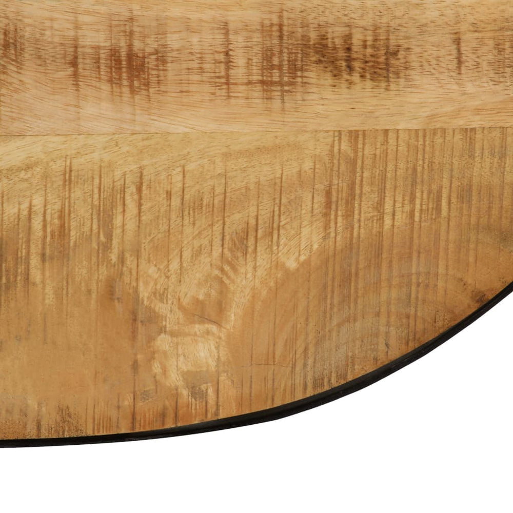 Salontafel ovaal 100 cm massief ruw mangohout en staal MeubelReus