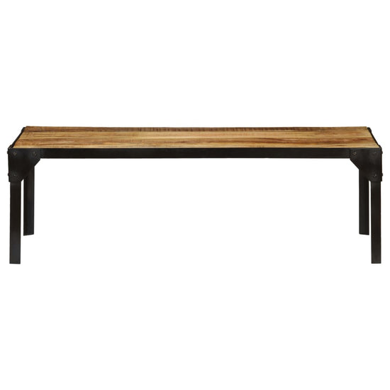 Salontafel 110 cm massief ruw mangohout en staal MeubelReus
