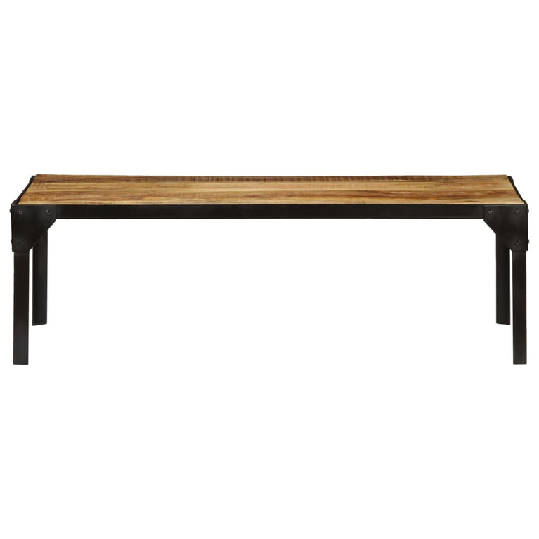 Salontafel 110 cm massief ruw mangohout en staal MeubelReus