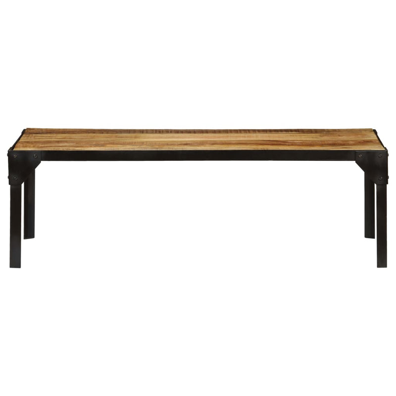 Salontafel 110 cm massief ruw mangohout en staal MeubelReus